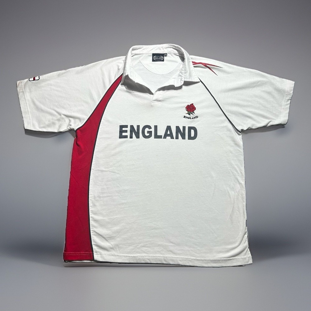 Vintage England Rugby Jersey Polo Shirt Mens Size XXL Short Sleeve Stitched